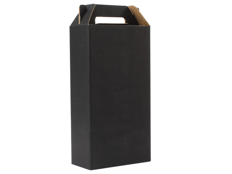 Caja autoarmable con asas, para 2 botellas de Vino - Imagen 3