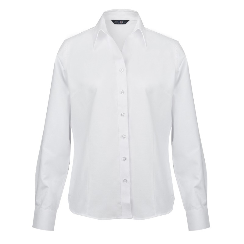 blusa oxford manga larga mujer