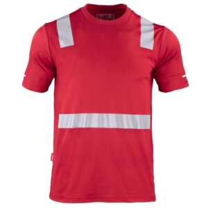 POLERA HIBRIDA CINTA REFLECTIVA MANGA CORTA