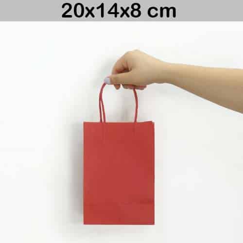 bolsa papel kraft 20x14x8 roja