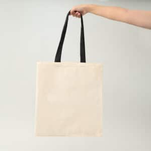 Bolsa de algodón con manilla negra