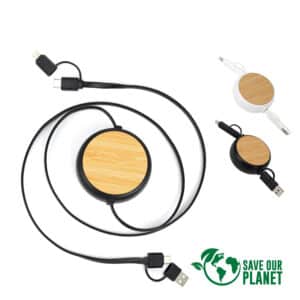 Conector Multicargador plástico ABS retráctil 4 en 1